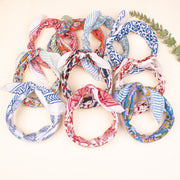 Set of 10 - Colorful Cotton Bandanas, Bohemian Printed Bandana, Styling as Head Wrap & Neck Scarf, Lightweight Unisex Bandana