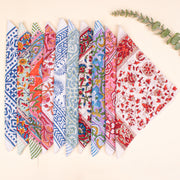 Set of 10 - Colorful Cotton Bandanas, Bohemian Printed Bandana, Styling as Head Wrap & Neck Scarf, Lightweight Unisex Bandana
