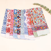 Set of 10 - Colorful Cotton Bandanas, Bohemian Printed Bandana, Styling as Head Wrap & Neck Scarf, Lightweight Unisex Bandana