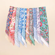 Set of 10 - Block Print Bandanas, Stylish Western Scarf, Sustainable Handmade Headband, Pure Cotton Bohemian Bandanas, Trendy Bandana Scarf