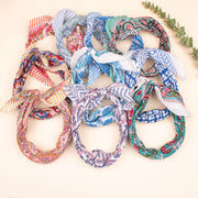 Set of 10 - Block Print Bandanas, Stylish Western Scarf, Sustainable Handmade Headband, Pure Cotton Bohemian Bandanas, Trendy Bandana Scarf