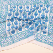 White & Blue Print Cotton Bandanas For Men & Women, Soft Cotton Bandana, Head Scarf for Women, Bandana Headband Wrap
