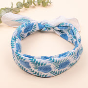 White & Blue Print Cotton Bandanas For Men & Women, Soft Cotton Bandana, Head Scarf for Women, Bandana Headband Wrap