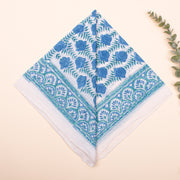 White & Blue Print Cotton Bandanas For Men & Women, Soft Cotton Bandana, Head Scarf for Women, Bandana Headband Wrap