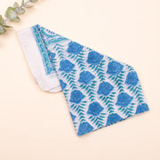 White & Blue Print Cotton Bandanas For Men & Women, Soft Cotton Bandana, Head Scarf for Women, Bandana Headband Wrap