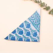 White & Blue Print Cotton Bandanas For Men & Women, Soft Cotton Bandana, Head Scarf for Women, Bandana Headband Wrap