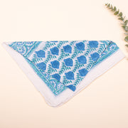 White & Blue Print Cotton Bandanas For Men & Women, Soft Cotton Bandana, Head Scarf for Women, Bandana Headband Wrap