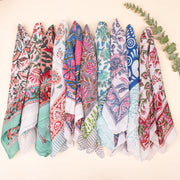 Set of 10 - Vintage Printed Cotton Bandanas, Unisex Neck & Head Wrap, Lightweight Bandana, Eco-Friendly Scarf, Style Cotton Bandana