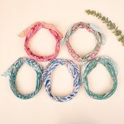 Set of 5 - Hand Block Printed Summer Scarf, Cotton Bandana Scarf, Unisex Wrap For Hair Or Neck, Organic Paisley Cotton Bandana, Handmade Bandana Gift Idea