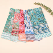 Set of 5 - Hand Block Printed Summer Scarf, Cotton Bandana Scarf, Unisex Wrap For Hair Or Neck, Organic Paisley Cotton Bandana, Handmade Bandana Gift Idea