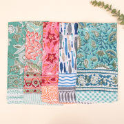 Set of 5 - Hand Block Printed Summer Scarf, Cotton Bandana Scarf, Unisex Wrap For Hair Or Neck, Organic Paisley Cotton Bandana, Handmade Bandana Gift Idea