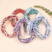 Set of 5 - Cotton Bandana Scarf, Paisley Block Print Bandana, Handmade Hair Or Neck Wrap, Organic Reusable Gift For Him Or Her