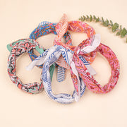 Set of 5 - Hand Block Printed Summer Scarf, Lightweight Unisex Wrap For Hair Or Neck, Organic Paisley Cotton Bandana, Eco-Friendly Bandana