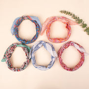 Set of 5 - Hand Block Printed Summer Scarf, Lightweight Unisex Wrap For Hair Or Neck, Organic Paisley Cotton Bandana, Eco-Friendly Bandana