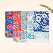 Set of 5 - Unisex Head Wrap, Eco-Friendly Boho Neck Or Head Tie, 100% Cotton Unisex Bandanas, Bandana Head Wrap, Cotton Bandana