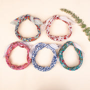 Set of 5 - block printed cotton Bandanas, Cotton Bandanas, Bandana Head Wrap, Lightweight Boho Head Wrap, Bandana For Summer Accessory