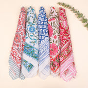 Set of 5 - 100% Cotton Hand block Printed Bandanas, Cotton Bandanas, Handmade Bandana, Bandanas for Men & Women
