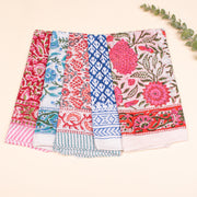 Set of 5 - 100% Cotton Hand block Printed Bandanas, Cotton Bandanas, Handmade Bandana, Bandanas for Men & Women