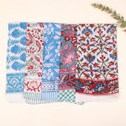 Set of 5 - Hand Block Printed Organic Scarf, Lightweight Hair Or Neck Wrap, Bandana for Men & Women, Stylish Cotton Bandanas