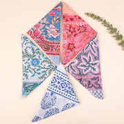 Set of 5 - Soft Cotton Bandana, Lightweight hair or neck Scarf, Block Printed Bandana, Eco-Friendly Bandana, Handmade Gift Idea For Him Or Her