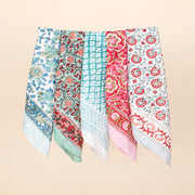 Set of 5 - Organic Cotton Bandana, Block Printed Neck & Hair Wrap, Lightweight Paisley Scarf, Unisex Eco-Friendly Gift