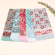 Set of 5 - Organic Cotton Bandana, Block Printed Neck & Hair Wrap, Lightweight Paisley Scarf, Unisex Eco-Friendly Gift