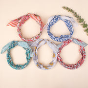 Set of 5 - Soft Cotton Block Print Bandana, Organic Paisley Headwrap, Lightweight Boho Style Summer Accessory, Men & Women Eco-Friendly Gift