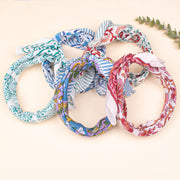 Set of 5 - Soft Organic Fabric Wrap For Summer, Hand Block Printed Bandana, Ideal Unisex Gift, Accessory For Pets & Bikers