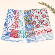 Set of 5 - Soft Organic Fabric Wrap For Summer, Hand Block Printed Bandana, Ideal Unisex Gift, Accessory For Pets & Bikers