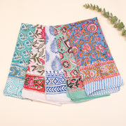 Set of 5 - Lightweight Handcrafted Cotton Bandana, Block Printed Headwrap For Women Or Men, Stylish Summer Gift