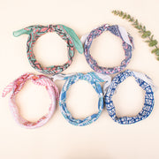 Pack of 5 - Summer Bandana, Print Bohemian Soft Cotton, Block Printed Head Or Neck Scarf, Unisex Cotton Bandana