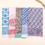 Pack of 5 - Summer Bandana, Print Bohemian Soft Cotton, Block Printed Head Or Neck Scarf, Unisex Cotton Bandana