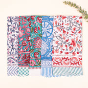 Set of 5 - Pure Cotton Bandanas, Lightweight Handcrafted Cotton Bandana, Organic Cotton Bandanas, Trendy Western Scarf For Festival & Outdoor