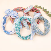 Set of 5 - 100% Cotton Bandana, Lightweight Cotton Scarf, Eco-Friendly Neck Wrap, Hand block Printed Bandana, Unisex Summer Accessory