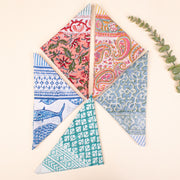 Set of 5 - 100% Cotton Bandana, Lightweight Cotton Scarf, Eco-Friendly Neck Wrap, Hand block Printed Bandana, Unisex Summer Accessory