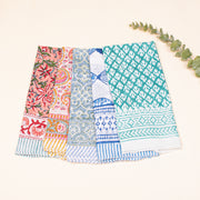 Set of 5 - 100% Cotton Bandana, Lightweight Cotton Scarf, Eco-Friendly Neck Wrap, Hand block Printed Bandana, Unisex Summer Accessory