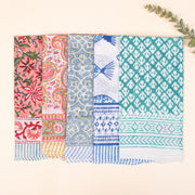 Set of 5 - 100% Cotton Bandana, Lightweight Cotton Scarf, Eco-Friendly Neck Wrap, Hand block Printed Bandana, Unisex Summer Accessory