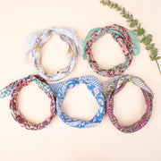 5-piece Cotton Bandanas, Unisex Vintage Style Bandanas, Hand block Printed Head Scarf, Festival & Outdoor Bandana Accessory