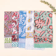5-piece Cotton Bandanas, Unisex Vintage Style Bandanas, Hand block Printed Head Scarf, Festival & Outdoor Bandana Accessory