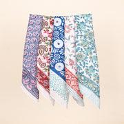 Pack of 5 Pure Cotton Hand block Printed Bandana, Neck Or Wrist Tie For Men & Women, Eco-Friendly Head Scarf, Soft Fabric Bandana