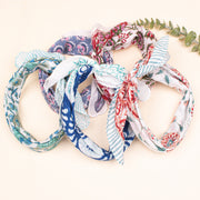 Pack of 5 Pure Cotton Hand block Printed Bandana, Neck Or Wrist Tie For Men & Women, Eco-Friendly Head Scarf, Soft Fabric Bandana