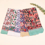 Multi-Color 5 Pack Cotton Bandana, Block Print Head Wrap, Vintage Style Scarf, Neck Tie For Men & Women Wrap, Sustainable Cotton Hanky Gift