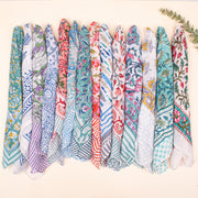 Set of 100 - Block Printed Design Bandana, Floral Paisley Scarf, Cotton Bandana, Bohemian Unisex Accessory To All