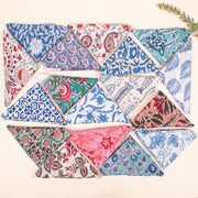 Set of 100 - Block Printed Design Bandana, Floral Paisley Scarf, Cotton Bandana, Bohemian Unisex Accessory To All