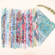 Set of 100 - Block Printed Design Bandana, Floral Paisley Scarf, Cotton Bandana, Bohemian Unisex Accessory To All