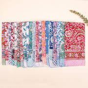 Set of 100 - Block Printed Design Bandana, Floral Paisley Scarf, Cotton Bandana, Bohemian Unisex Accessory To All