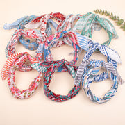 Set of 95 - Organic Cotton Bandana, Hand Block Printed Lightweight Scarf, Boho Hair Or Neck Wrap, Eco-Friendly Gift Idea