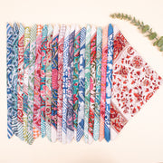 Set of 95 - Organic Cotton Bandana, Hand Block Printed Lightweight Scarf, Boho Hair Or Neck Wrap, Eco-Friendly Gift Idea