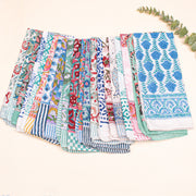 Set of 95 - Organic Cotton Bandana, Hand Block Printed Lightweight Scarf, Boho Hair Or Neck Wrap, Eco-Friendly Gift Idea