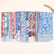 Set of 95 - Organic Cotton Bandana, Hand Block Printed Lightweight Scarf, Boho Hair Or Neck Wrap, Eco-Friendly Gift Idea